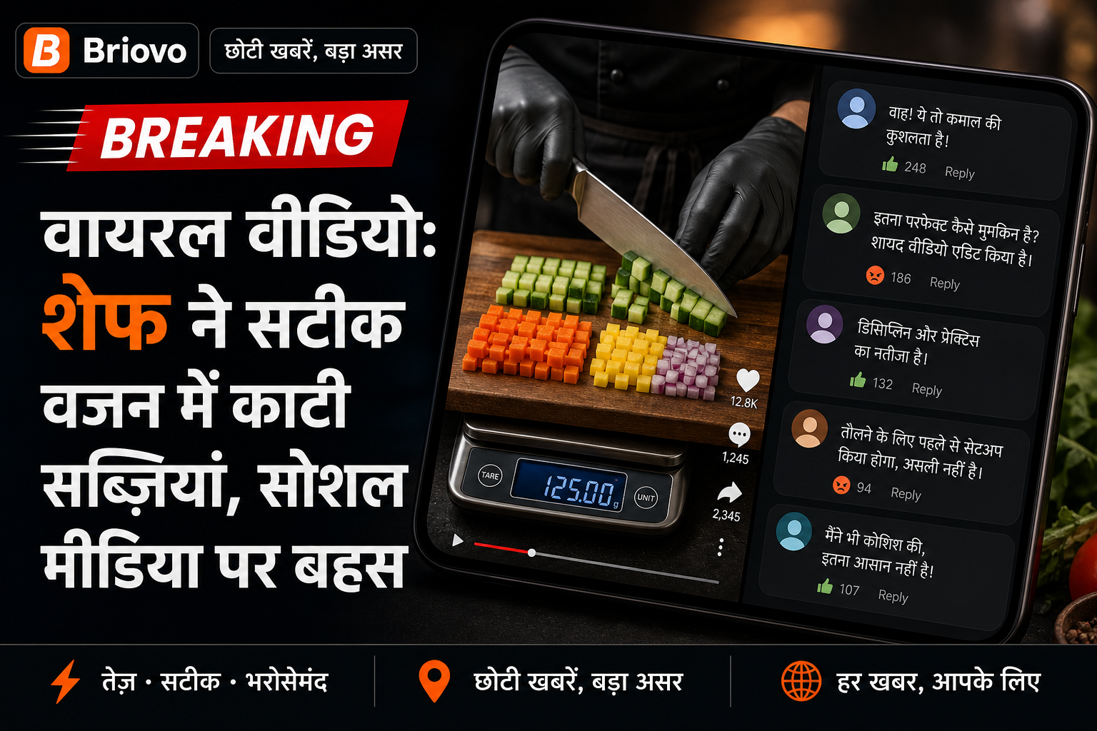 वायरल वीडियो: शेफ ने सटीक वजन में काटी सब्ज़ियां, सोशल मीडिया पर बहस